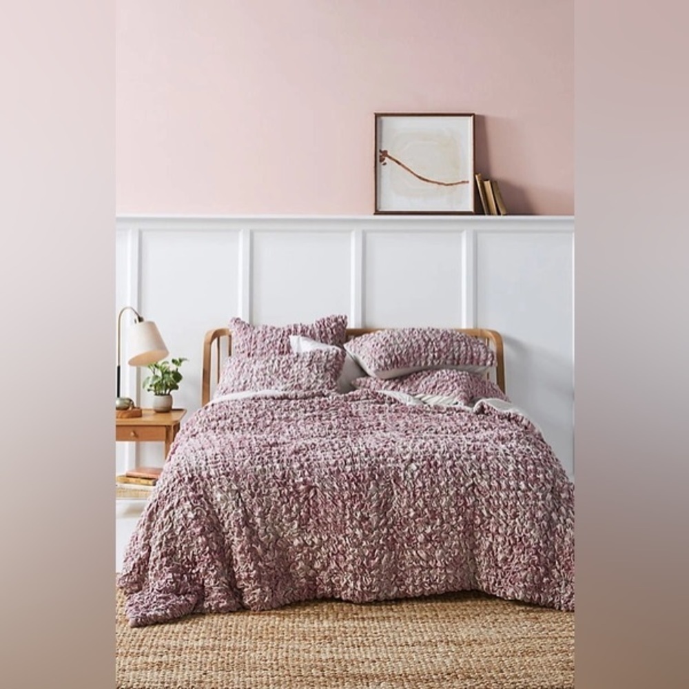 Anthropologie Textured Square Pillow Euro Sham Blythe Violet Tie Dye Boho NWT - Picture 5 of 5